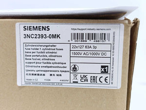 Siemens 3NC2393-0MK SITOR Fuse Holder 63A 1500V AC/1000VDC 3-Pole