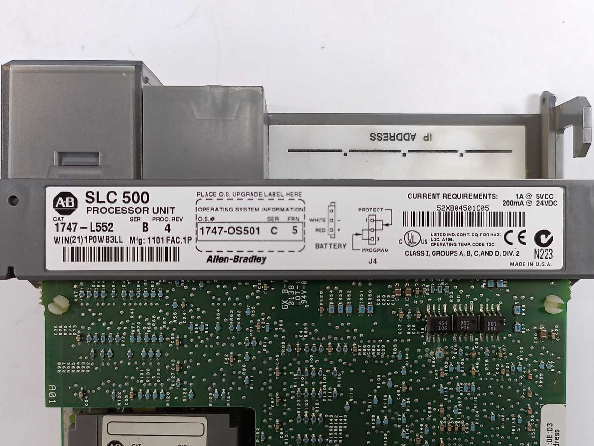 AB 1747-L552 Ser. B SLC500 Processor Unit w/ 1747-OS501 Ser.C