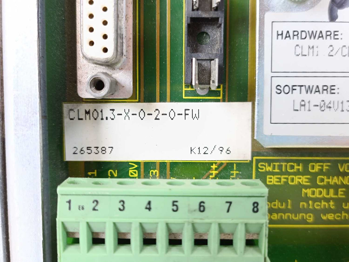 Rexroth Indramat CLM01.3-X-0-2-0-FW Modular Axis Positioning Control Module