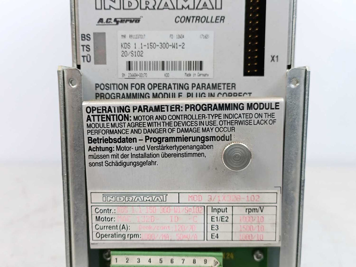 Indramat KDS 1.1-150-300-W1-220/S102 AC Servo Controller
