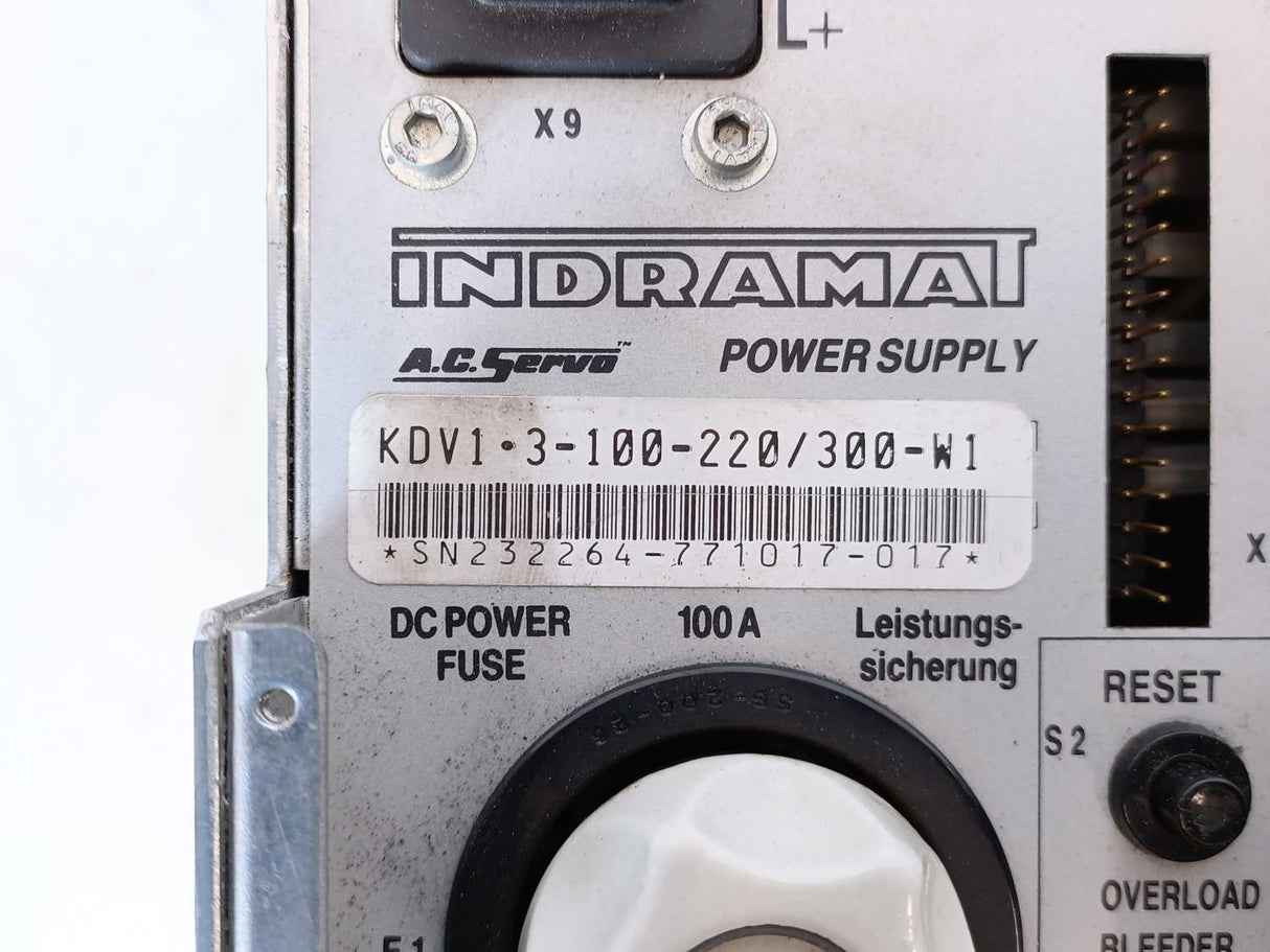 Indramat KDV1.3-100-220/300-W1 AC Servo Power Supply