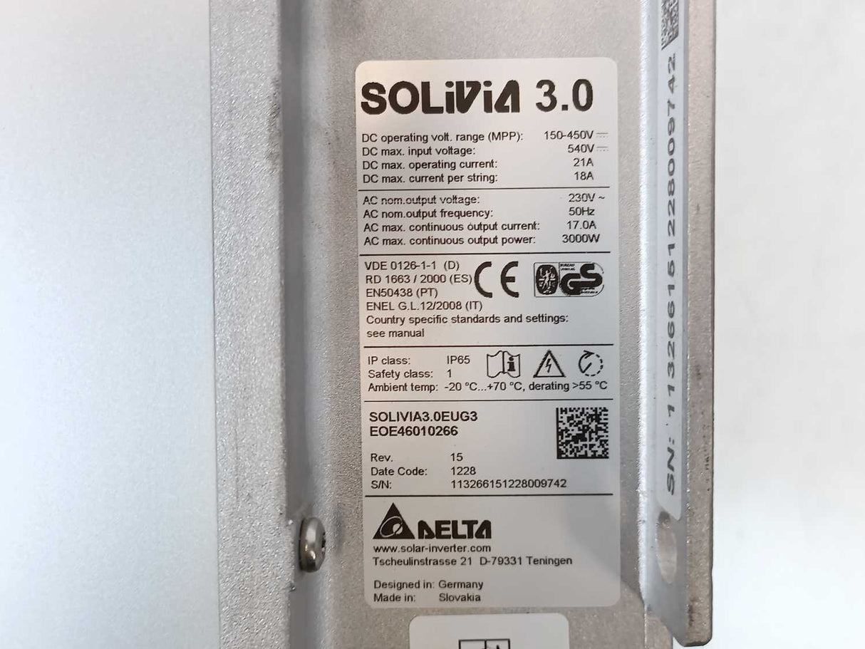 Delta Solivia 3.0 Solar Inverter