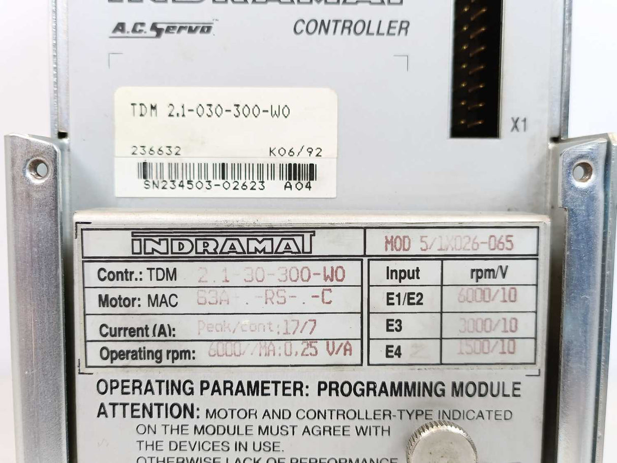 Indramat TDM2.1-030-300-W0 AC Servo Controller