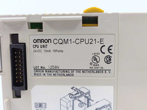 OMRON CQM1-CPU21-E CPU Unit With CQM1-CPU11-9 End Plate