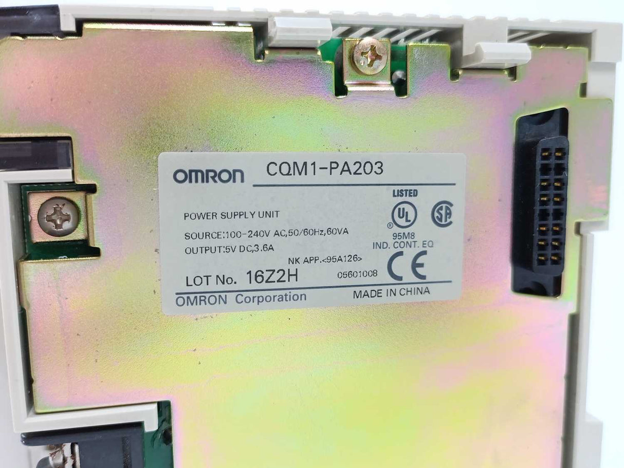 OMRON CQM1-PA203 Power Supply Unit 50-60 Hz.