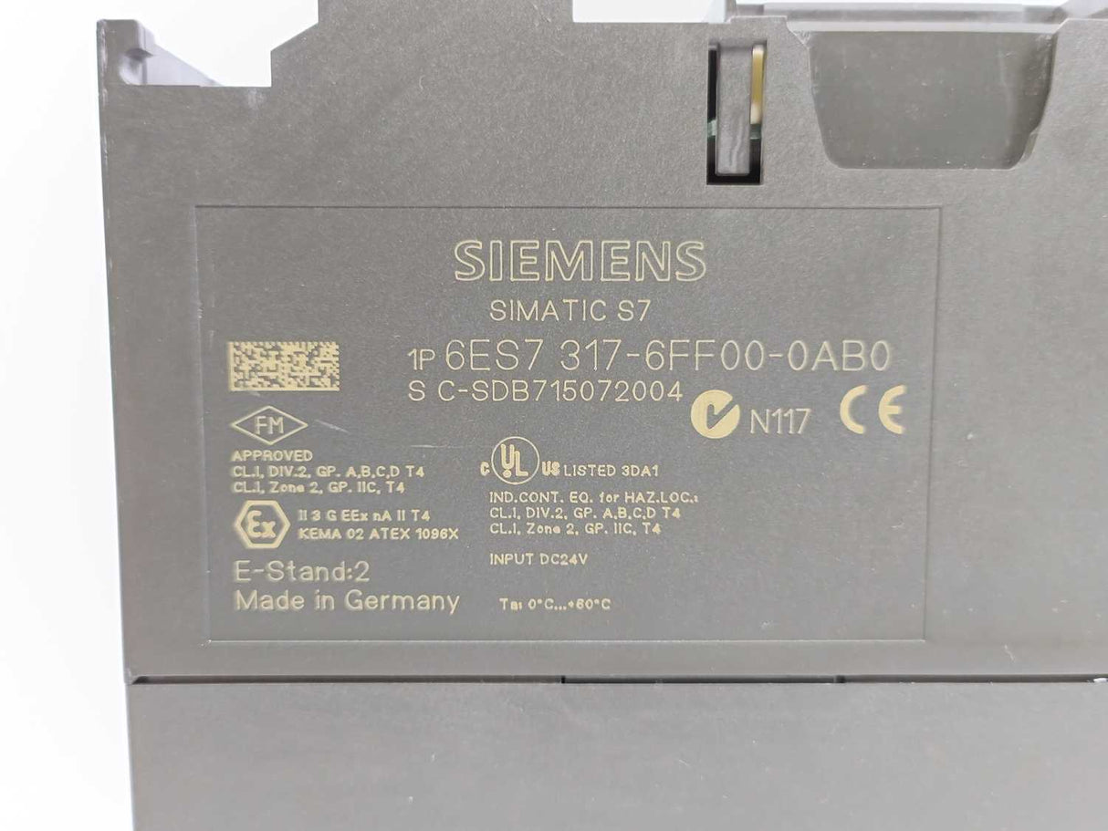 Siemens 6ES7317-6FF00-0AB0 SIMATIC S7-300 CPU, E.03, V2.1.8