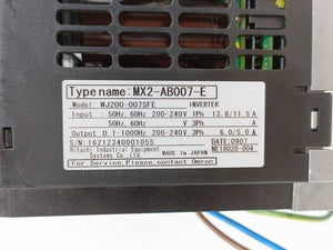 OMRON MX2-AB007-E MX2 Inverter w/ Rasmi Electronics AX-FIM1014-RE Noise Fliter
