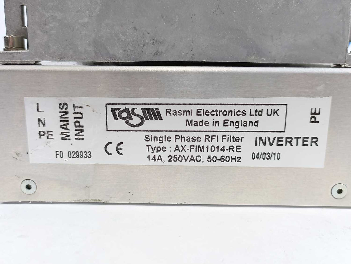 OMRON MX2-AB007-E MX2 Inverter w/ Rasmi Electronics AX-FIM1014-RE Noise Fliter