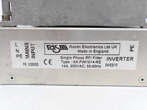 OMRON MX2-AB007-E MX2 Inverter w/ Rasmi Electronics AX-FIM1014-RE Noise Fliter