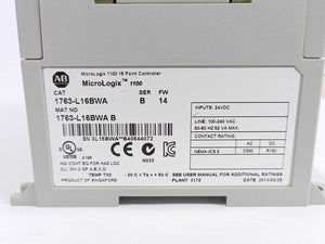 AB 1763-L16BWA Ser. B MicroLogix 1100 16 Point Controller