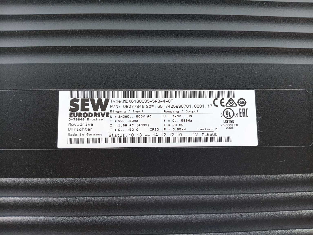 SEW-EURODRIVE  08277346 MDX61B0005-5A3-4-0T Movidrive