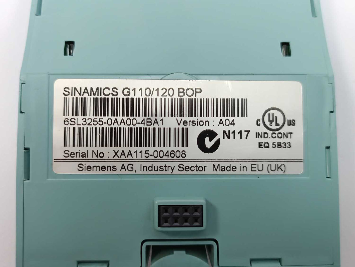 Siemens 6SL3255-0AA00-4BA1 Sinamics G110/120 BOP Ver:A04