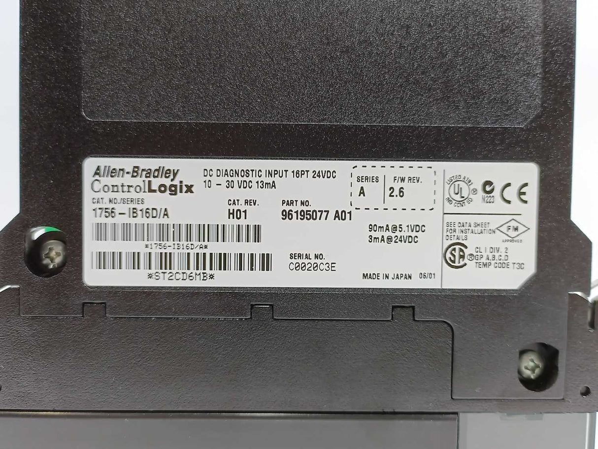 AB 1756-IB16D Ser. A ControlLogix DC Diagnostic Input 16PT 24VDC