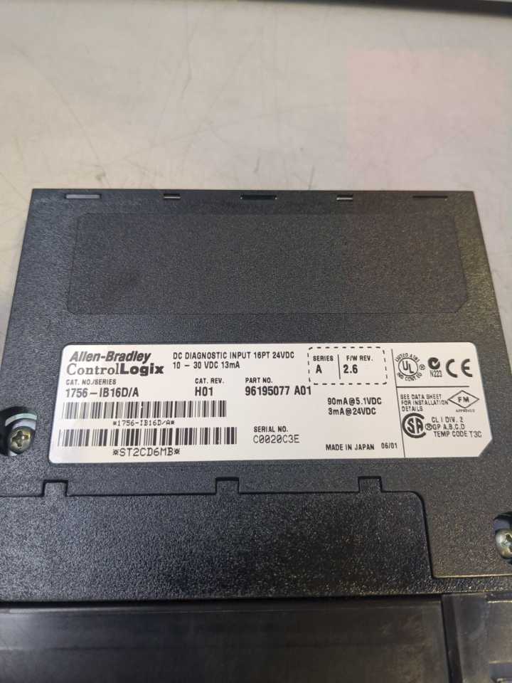 AB 1756-IB16D Ser. A ControlLogix DC Diagnostic Input 16PT 24VDC
