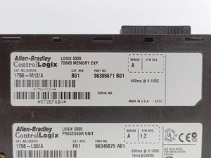 AB 1756-L55 Ser. A ControlLogix Logix 5555 Processor Unit w/ 1756-M12 Expansion