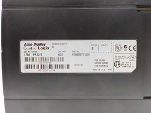 AB 1756-PA72 Ser. B ControlLogix Power Supply 75W w/ 1756-A7 Slot Chassis