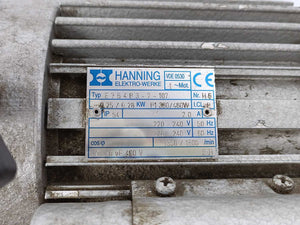 Hanning Elektro-Werke E7B4B3-7-107 Single Phase Motor, W: Busch RB 0004 B NFS