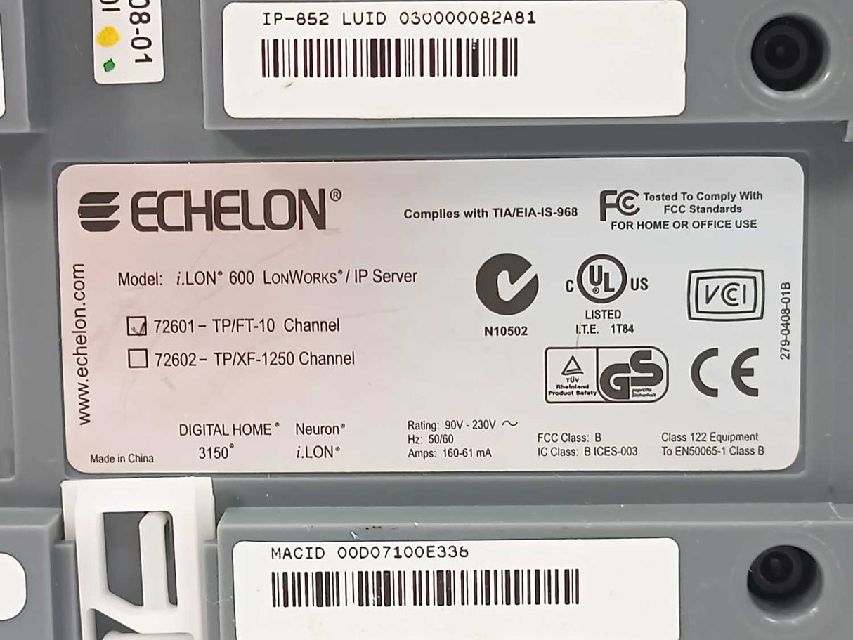 Echelon 72601 i.LON 600 LonWorks/IP Server TP/FT-10 Channel