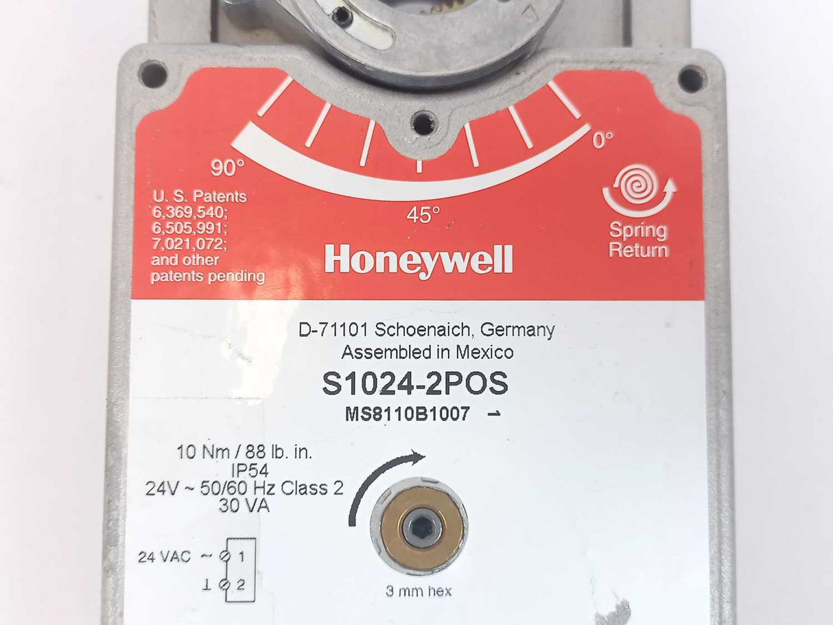 Honeywell S1024-2POS SmartAct Damper Actuator with Return Spring