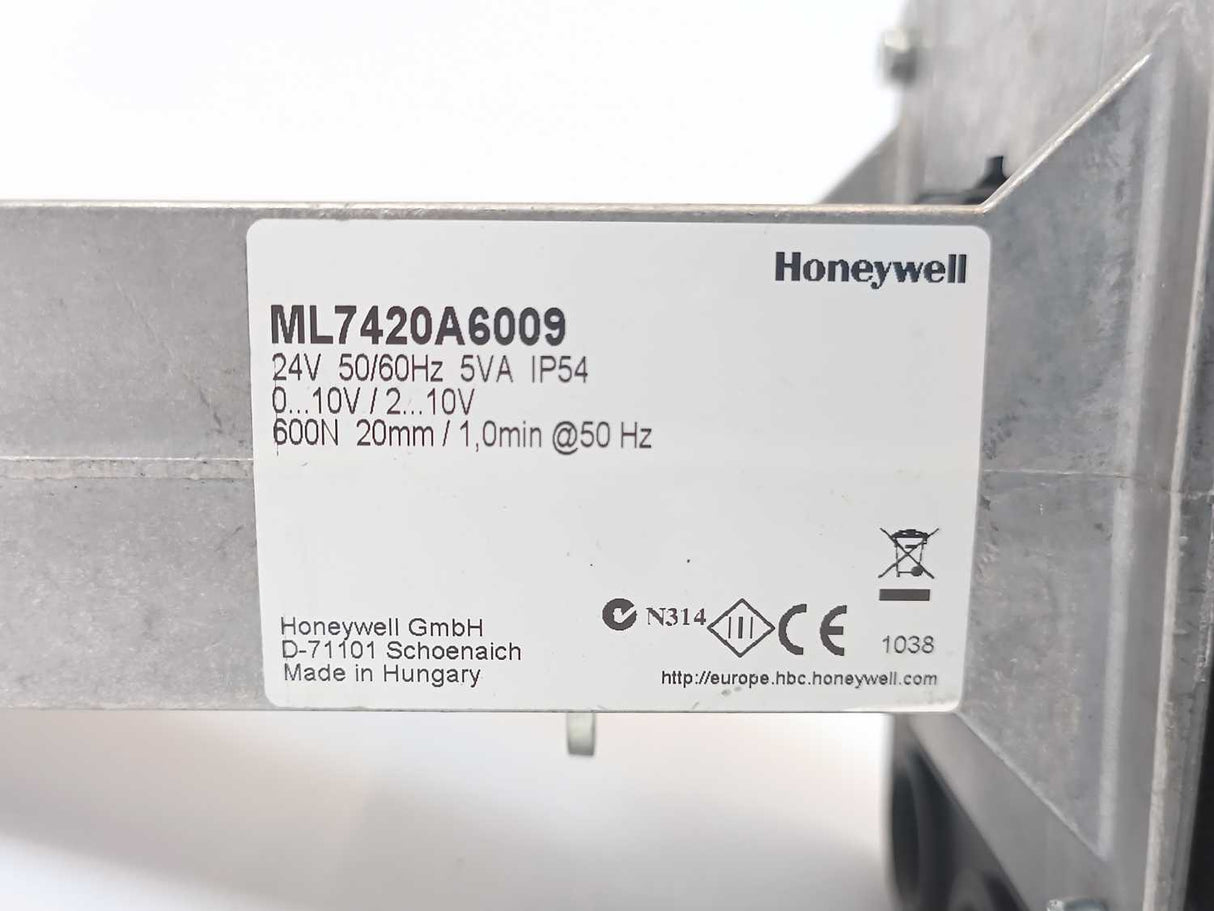 Honeywell ML7420A6009 Electric Linear Valve Actuator 24V, 50/60Hz, 5VA