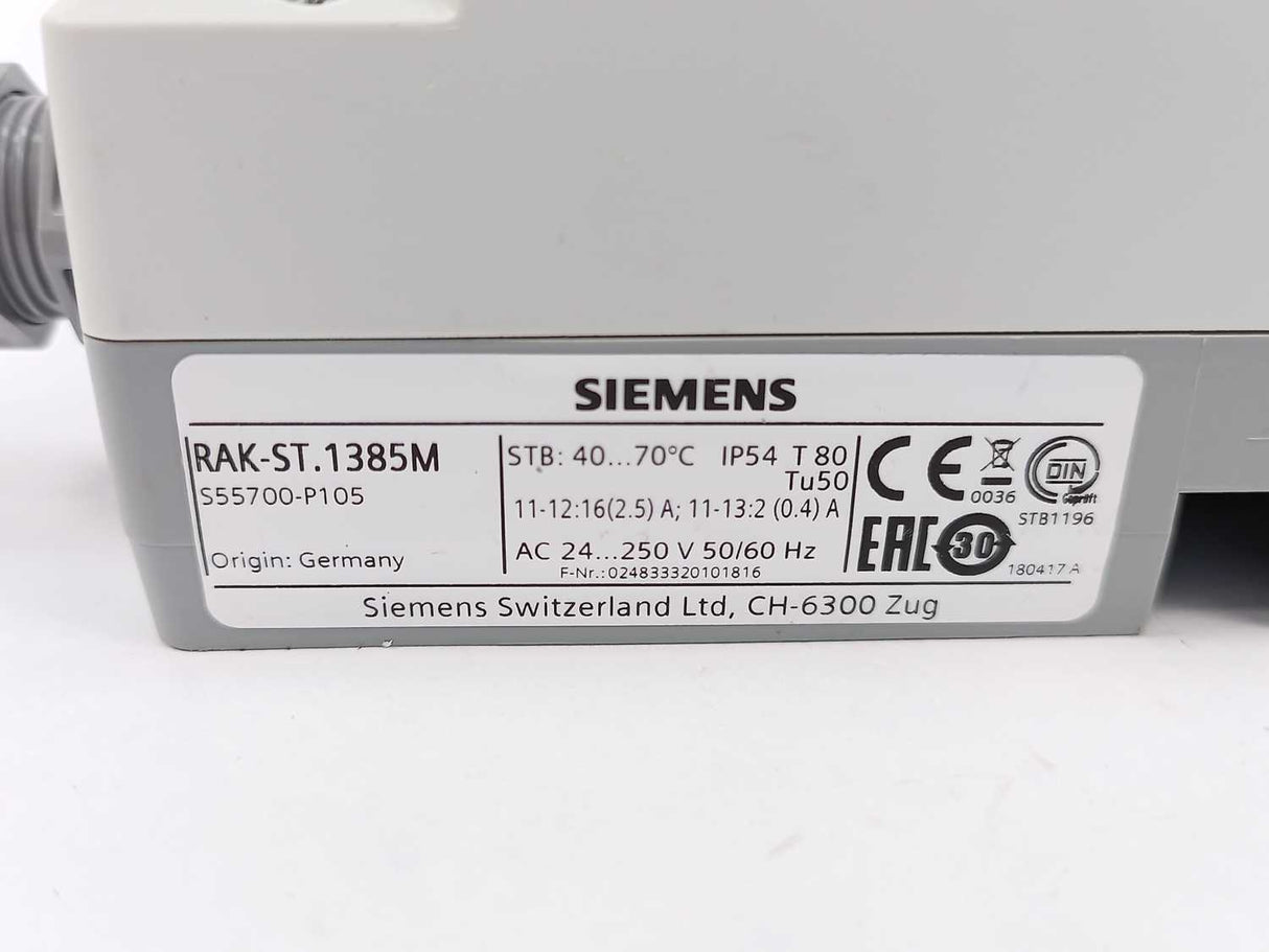 Siemens S55700-P105 RAK-ST.1385M Thermostat for Fire protection