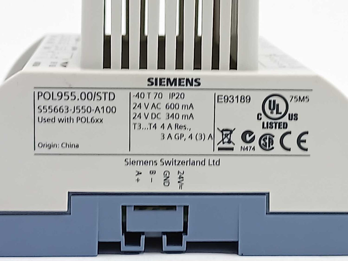Siemens S55663-J550-A100 POL955.00/STD, Extension Module; 24 VAC/DC