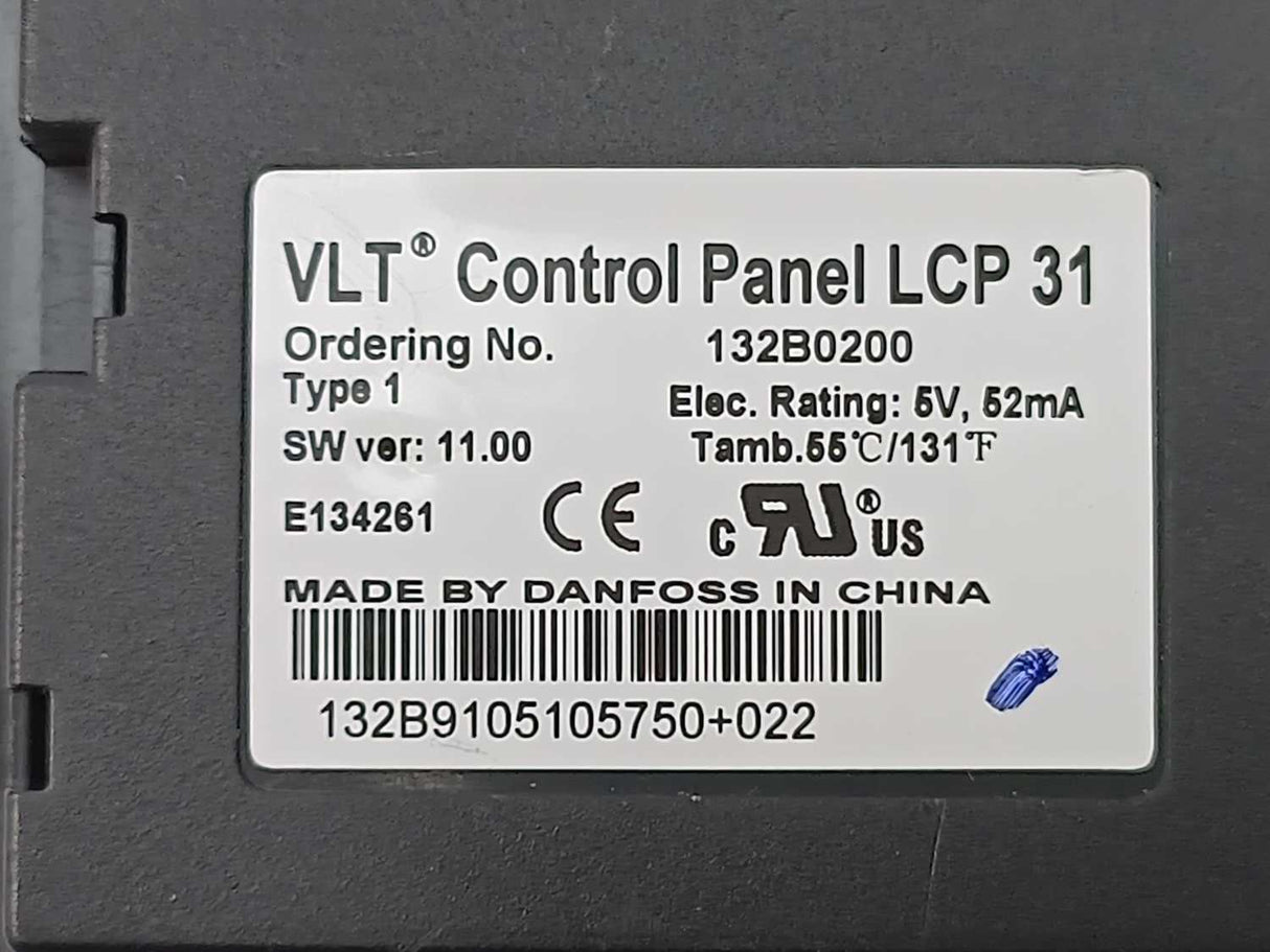 Danfoss 132B0200 VLT Control Panel LCP 31