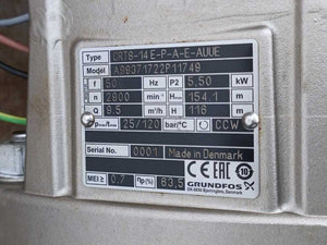 GRUNDFOS CRT8-14E-P-A-E-AUUE A-99371722P11749 Multistage Centrifugal Pump