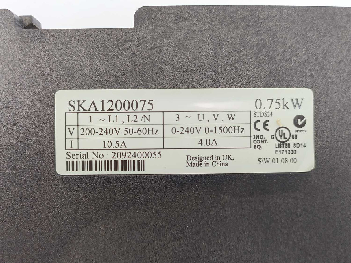 Emerson SKA1200075 AC Drive Controller Commander SK STDS24 0.75kW