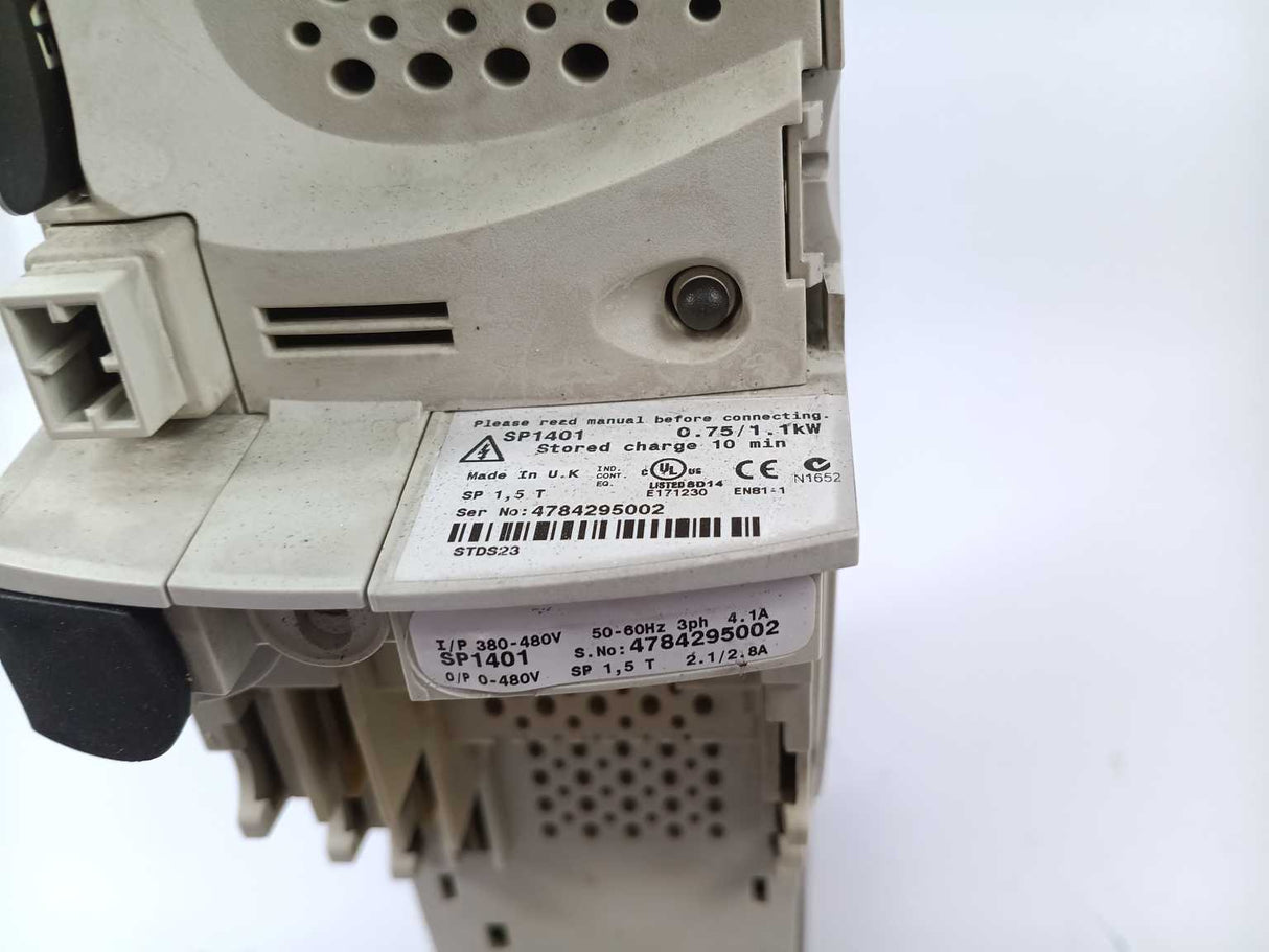 Control Techniques SP1401 AC Panel Mount Unidrive w/ Filter + Data Storage