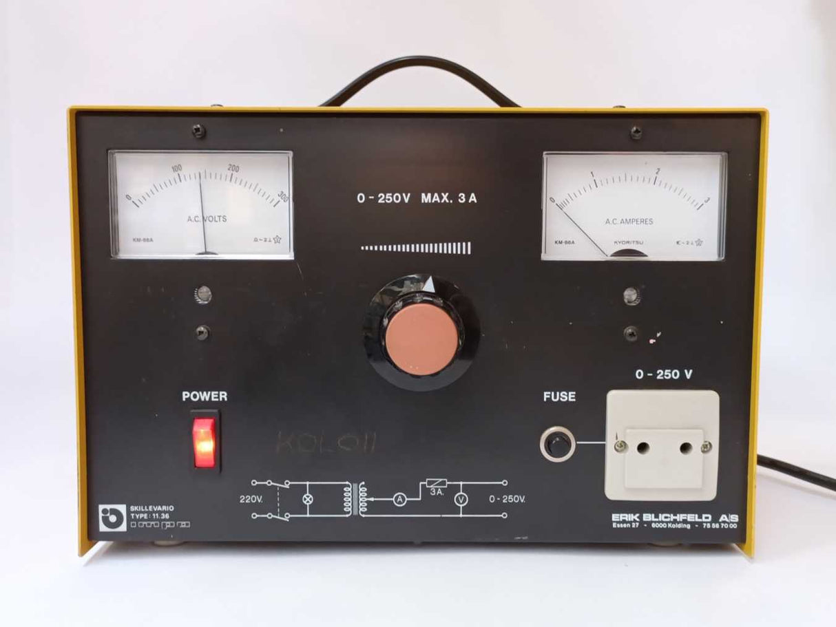 Skillevario 11.36 Variable Isolation Transformer / Variac 0–250V AC 3A