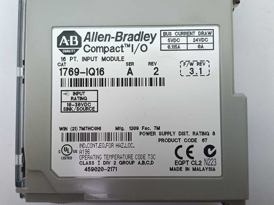 AB 1769-IQ16 Series A Compact I/O 16 PT. Input Module
