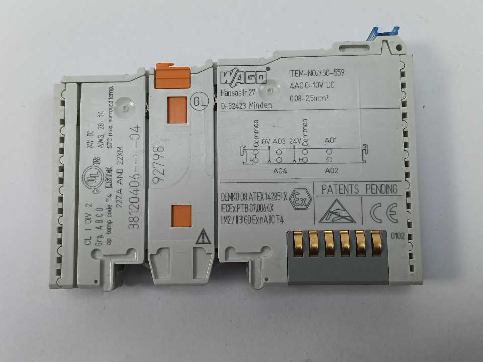 Wago 750-559 750-559 4-Channel Analog Output Module 0-10V DC