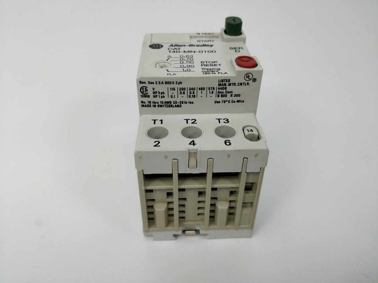 ALLEN-BRADLEY 140-MN-0100 Ser.D Motor circuit breaker 0.63-1A