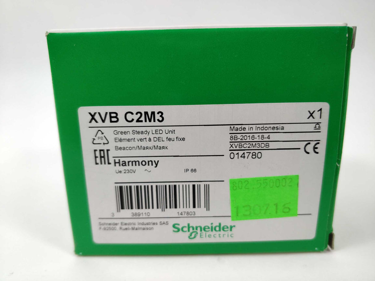 Schneider Electric XVBC2M3DB 014780 Green Steady LED Unit