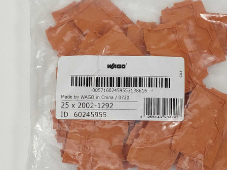 Wago 2002-1292 End and intermediate Plate, 0,8 mm thick. 25 Pcs