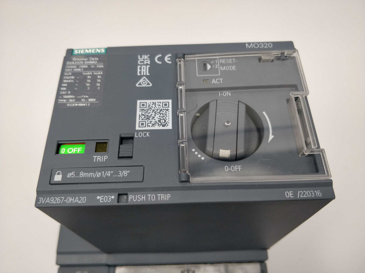 Siemens 3VA2225-5HN42-0AA0 Circuit breaker 3VA2 IEC frame 250 breaking capacity