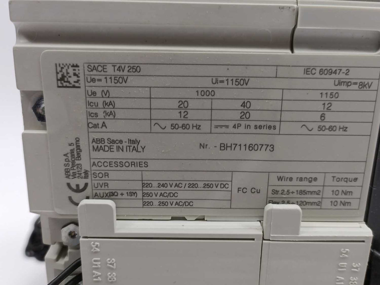 ABB 1SDA054504R1 T4V250 Circuit Breaker