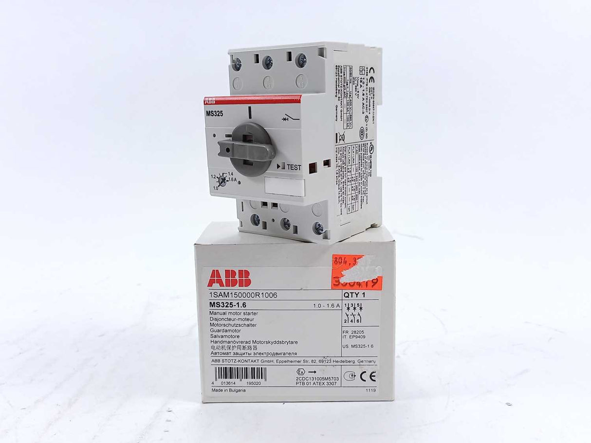 ABB 1SAM150000R1006 MS325-1.6 Manual Motor Starter