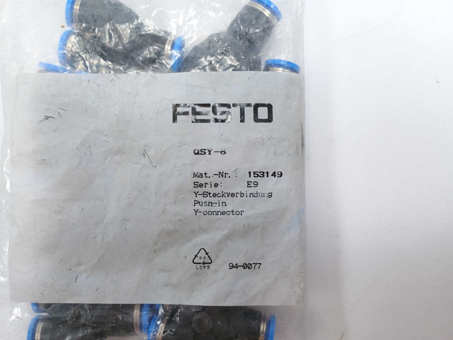 Festo 153149 QSY-6, Push-In y-connector 10 Pcs. – Buy2Sell ApS