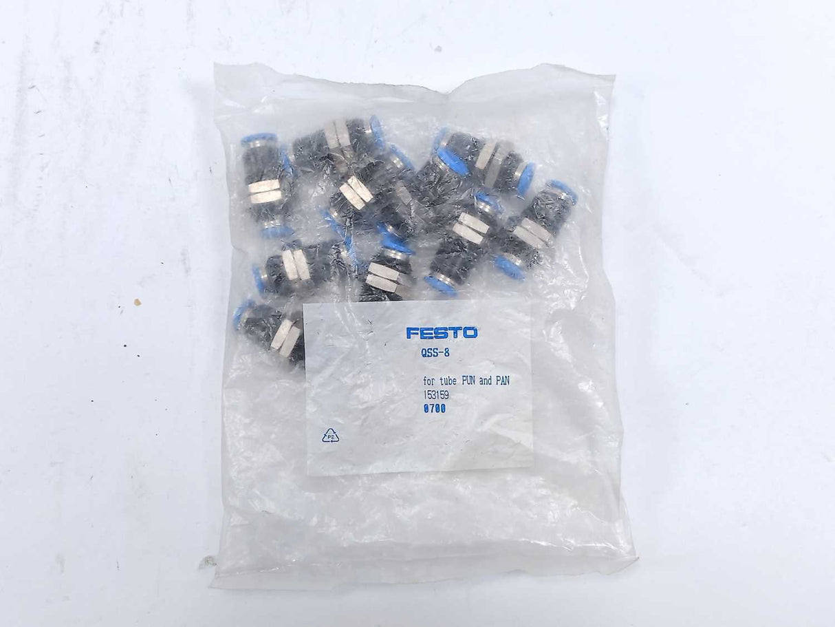 Festo 153159 QSS-8 Push-In Bulkhead Connector 10 Pcs.