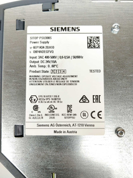 Siemens 6EP1434-2BA10 SITOP PSU300s power supply