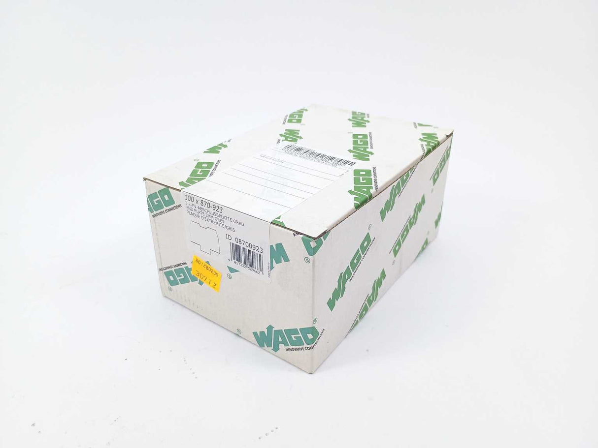 Wago 870-923 END PLATE 2MM GREY 100Pcs.
