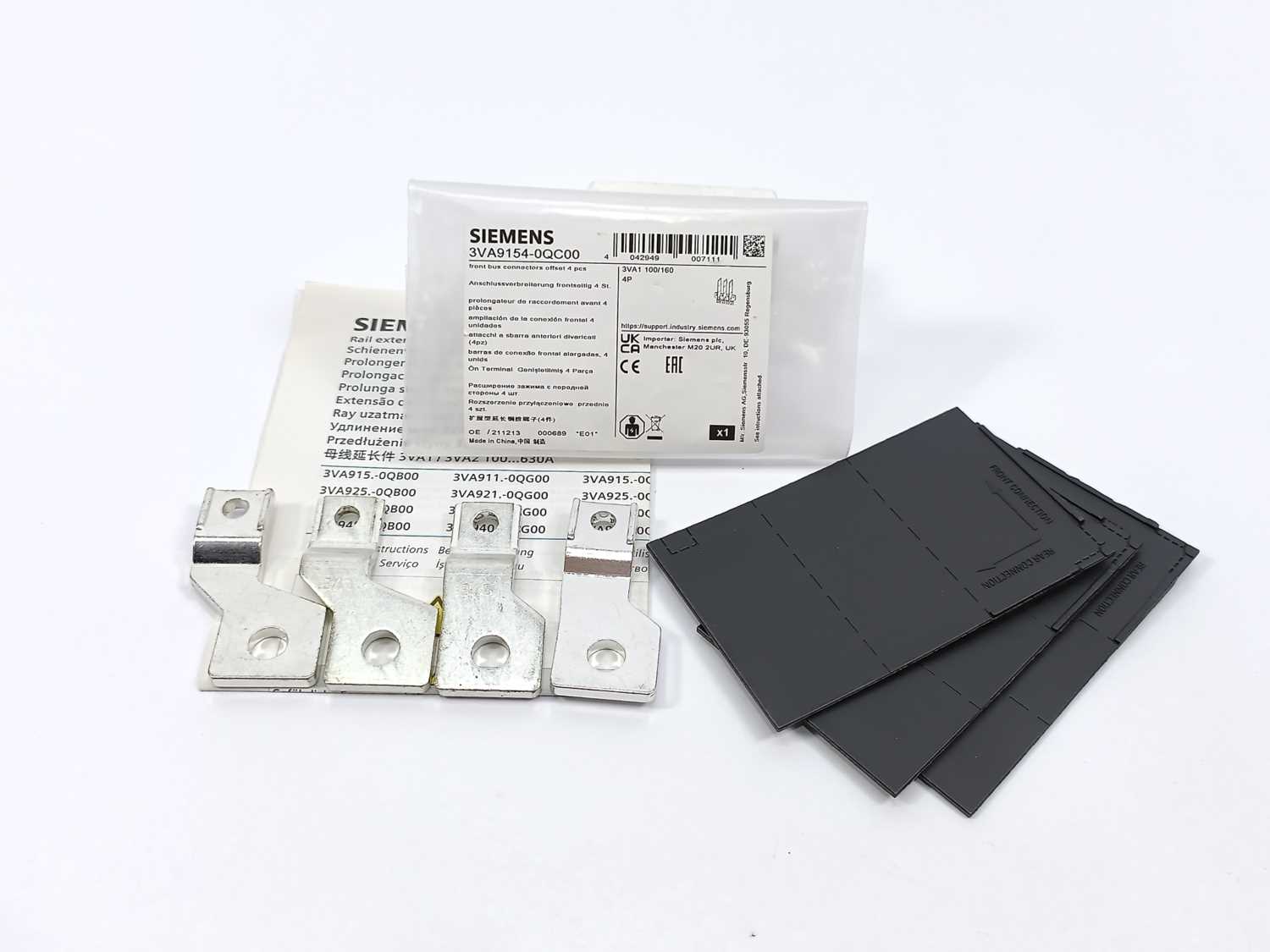 Siemens 3VA9154-0QC00 Front bus connectors offset 4 pcs