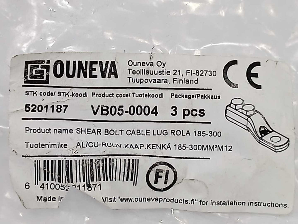 Ouneva VB05-0004 5201187 Shear bolt cable lug ROLA 185-300