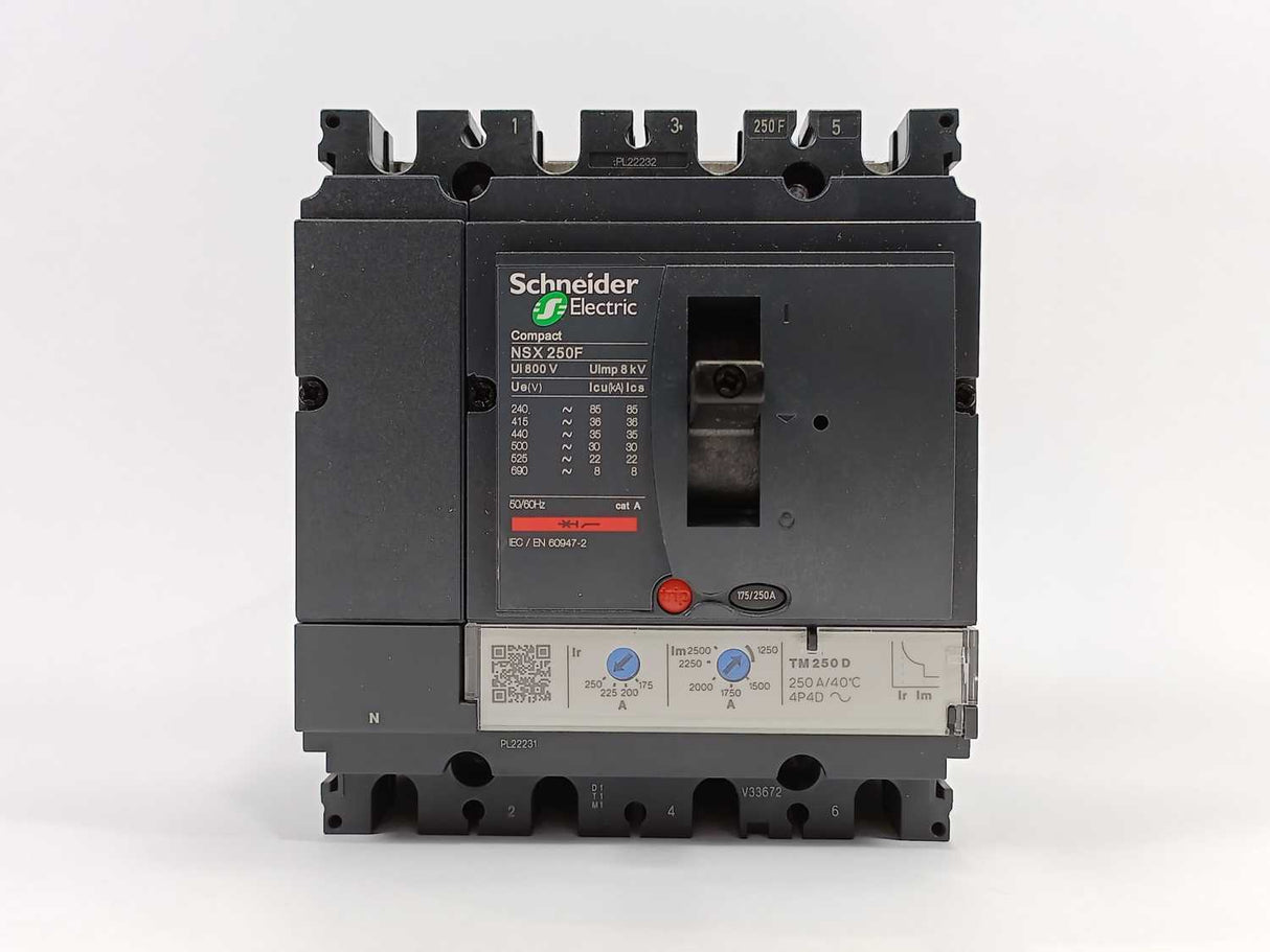 Schneider Electric LV431650 Circuit Breaker ComPact NSX250F, 36 kA at 415 VAC