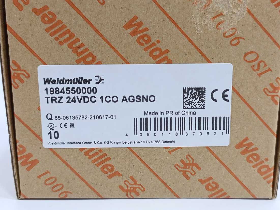 Weidmüller 1984550000 TRZ 24VDC 1CO AGSNO Relay Module Batch 10pcs.