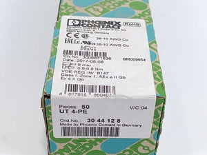 Phoenix Contact 3044128 UT 4-PE Splice Terminal Batch 50 Pcs.