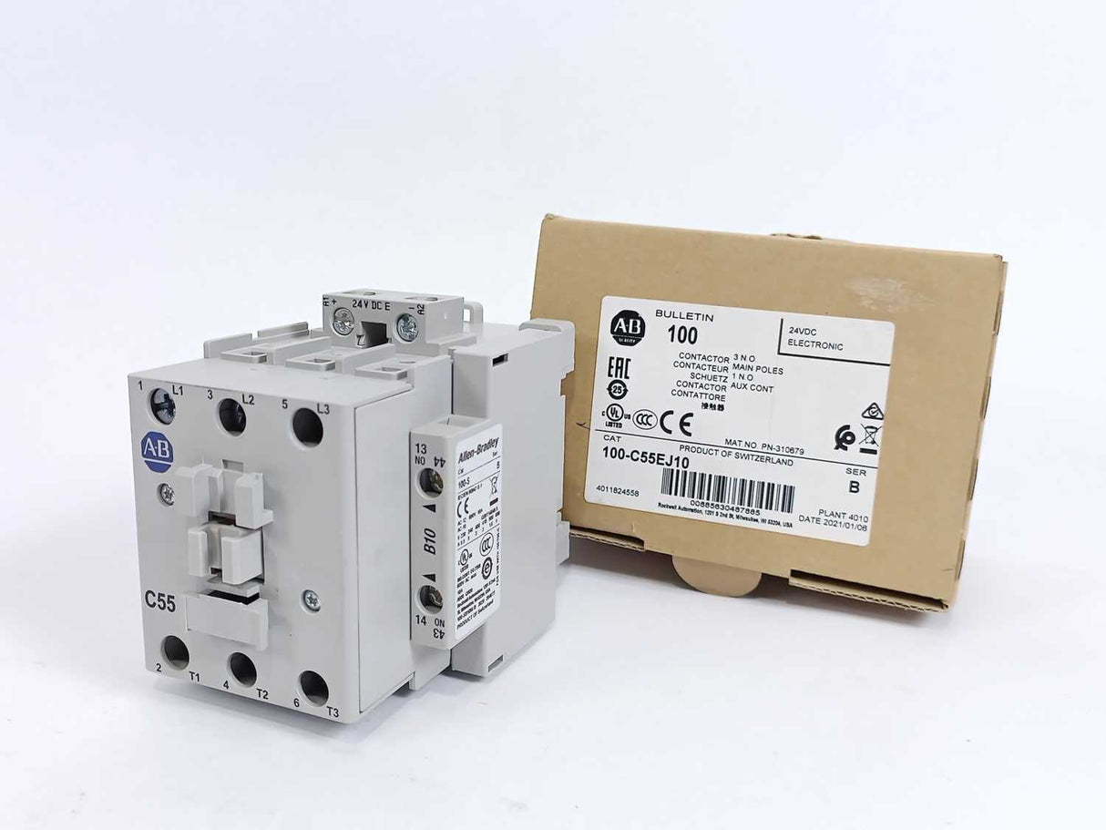 AB Quality 100-C55EJ10 3-Phase IEC Rated Contactor Ser. B