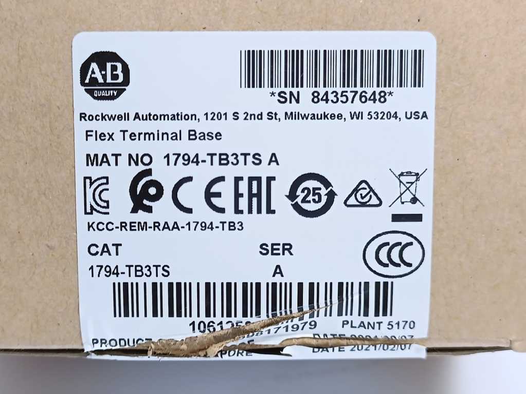 AB 1794-TB3TS Flex Terminal Base Ser. A